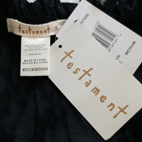 LAST CHANCE! NWT Testament Sleevless Top with Ruffle Neck - Size Medium - Picture 3 of 4